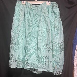 NWT Lane Bryant mint green floral burnout lined skirt 22/24